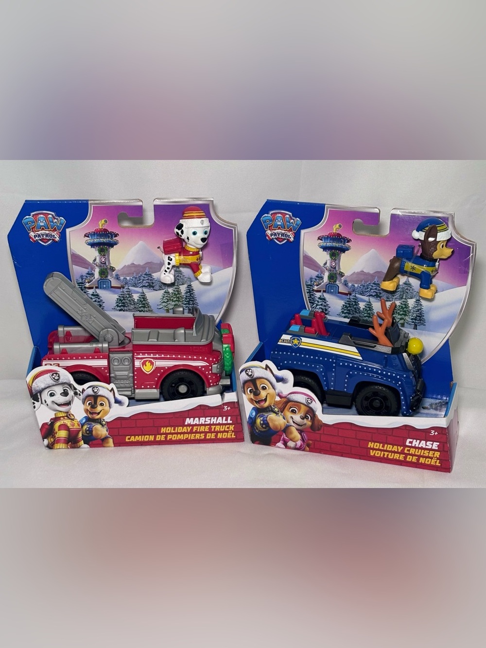 Paw Patrol Marshall Holiday Firetruck & Chase Holiday Cruiser Playset